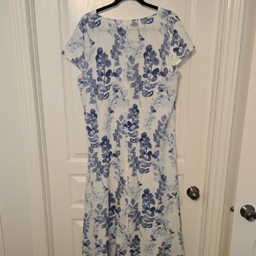 Elegant Blue Flutter Sleeve Maxi Sundress for Weddings - Picture 4 of 4